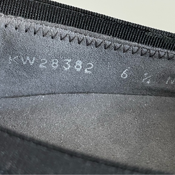 Stuart Weitzman Black Suede Bow Wedge Pump Shoes Size 6.5 - Picture 12 of 12